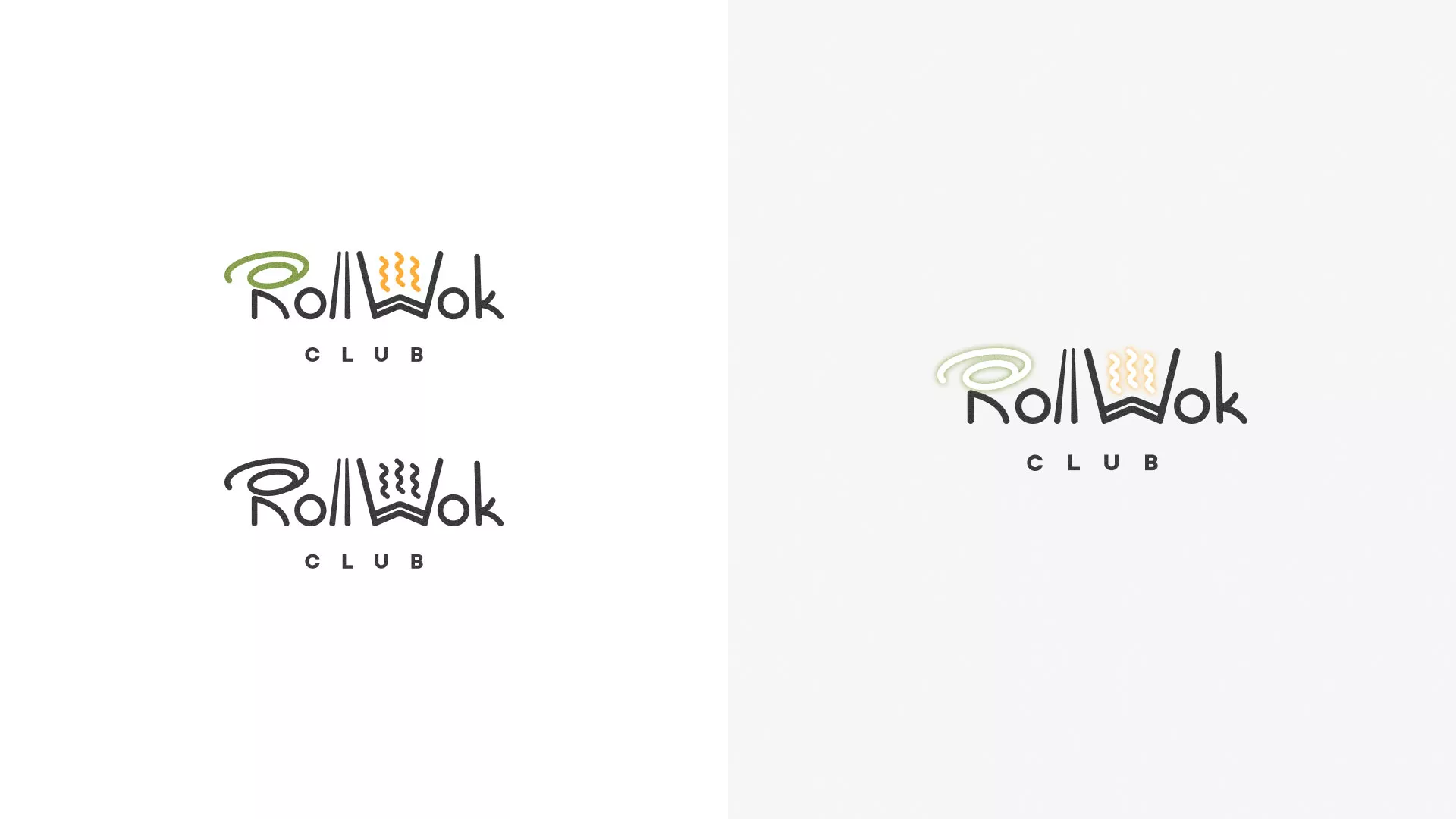 Разработка логотипа и фирменного стиля суши-бара «Roll Wok Club» в Тейково