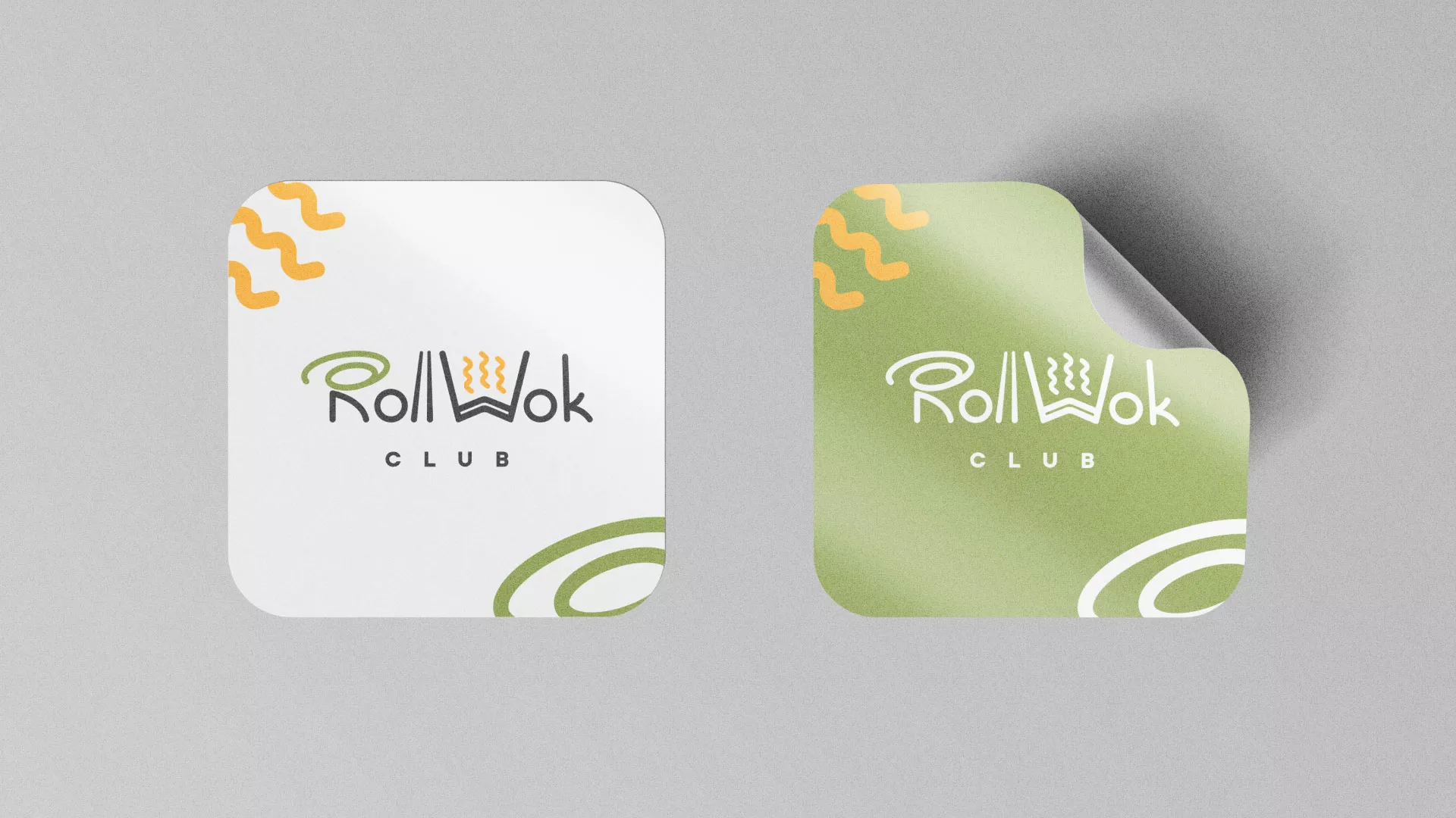Разработка логотипа и фирменного стиля суши-бара «Roll Wok Club» в Тейково