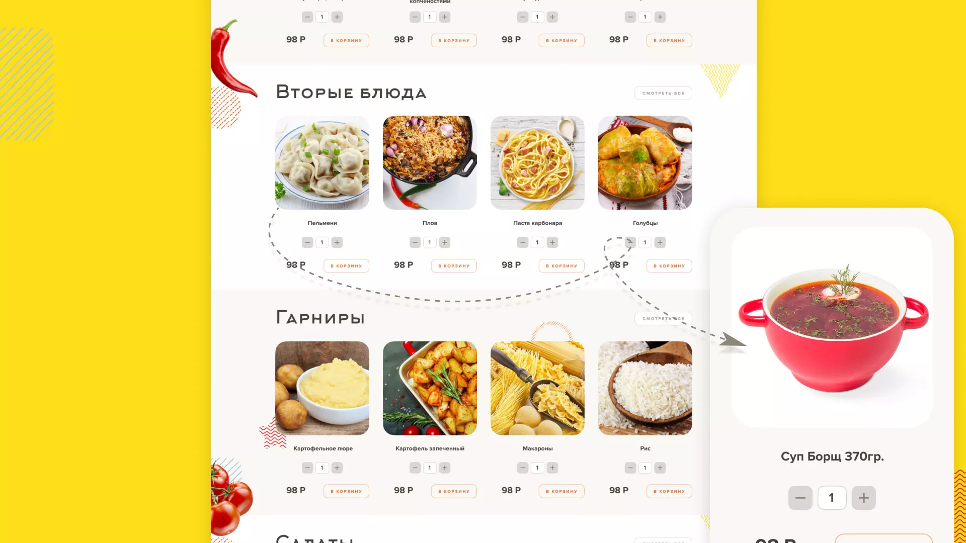 Разработка сайта кафе-столовой «Суп-Мясо-Салат» в Тейково